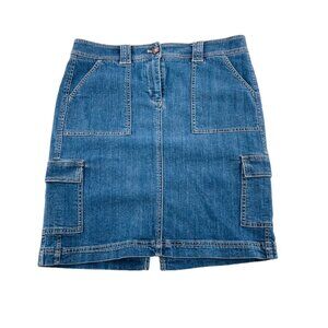Jones‎ New York Sport Stretch Denim Cargo Skirt Size 8 Y2k